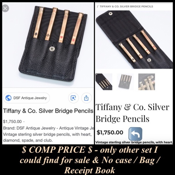 ⭐️💲SOLD💲⭐️ Vintage TIFFANY & Co Germany Sterling Silver bridge Pencils SET - Picture 11 of 13